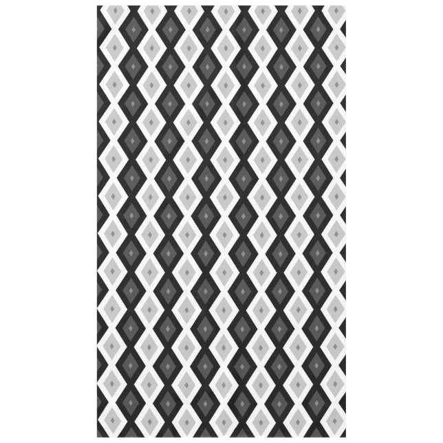 Mantel Patrón de diamantes negro, blanco y gris (Anverso)