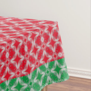 Mantel Patrón de diamantes rojos, blancos y verdes