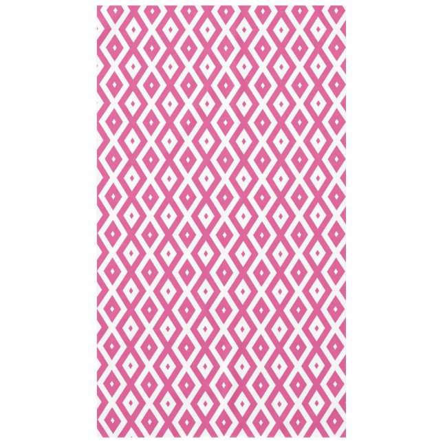 Mantel Patrón de diamantes rosa y blanco (Anverso)