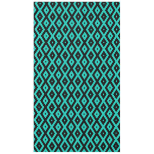 Mantel Patrón de diamantes turquesa y negro