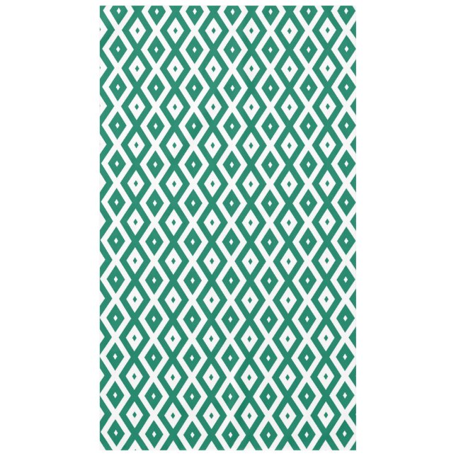 Mantel Patrón de diamantes verdes y blancos de los bosque (Anverso)