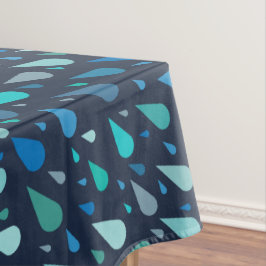 Mantel Patrón de días lluviosos con gotas de lluvia azule