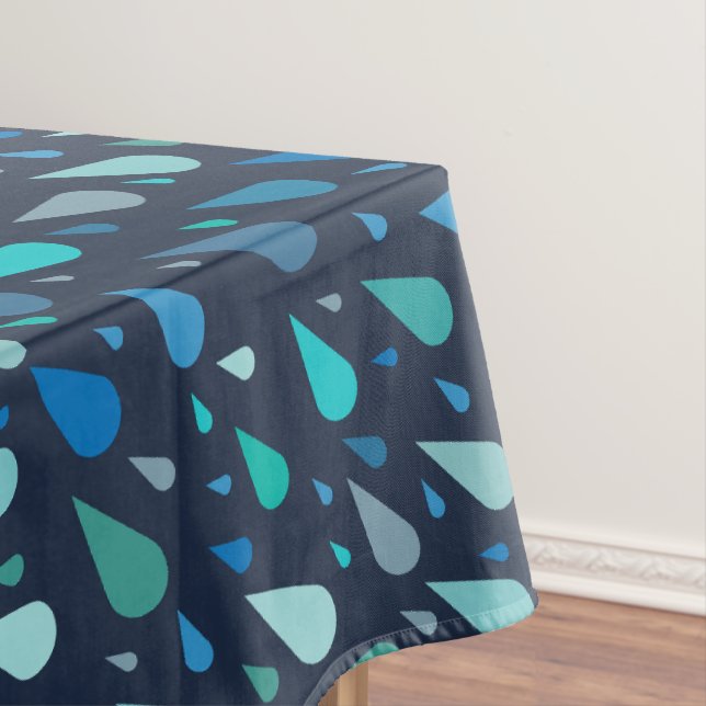 Mantel Patrón de días lluviosos con gotas de lluvia azule (In Situ)