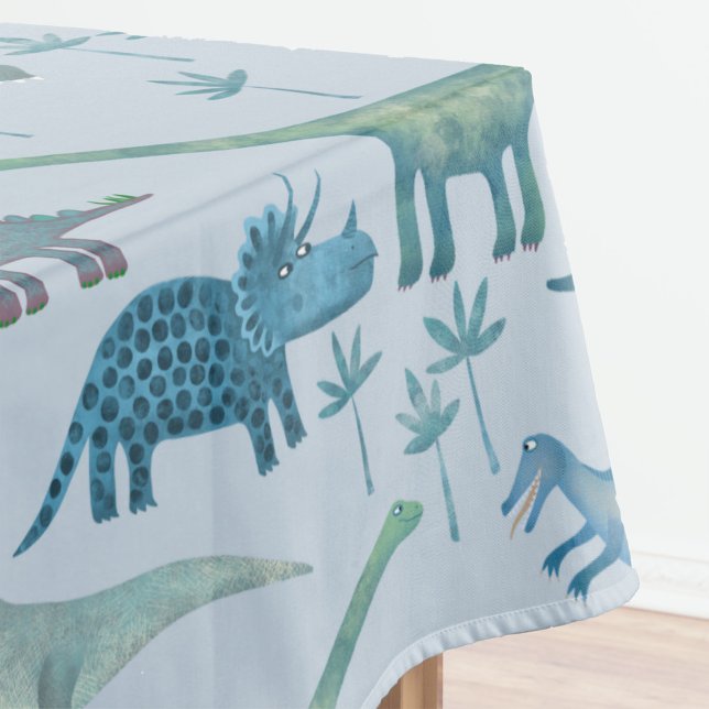Mantel Patrón de dinosaurio azul prehistórico (Fun dinosaur pattern cloth tablecloth)