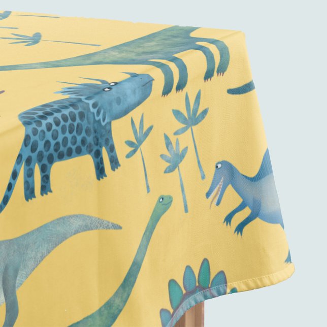Mantel Patrón de dinosaurio prehistórico lindo Amarillo (Subido por el creador)