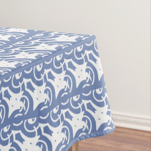 Mantel Patrón de diseño de arte blanco azul