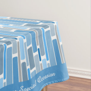 Mantel Patrón de diseño geométrico de tonos retro de azul