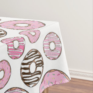 Mantel Patrón De Donuts, Donuts Rosados, Donuts Blancos