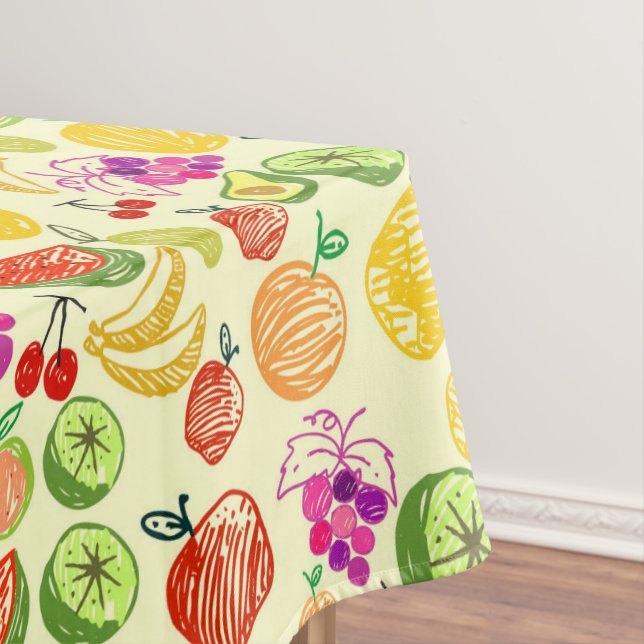 Mantel Patrón de Doodle de Fruta Variado (In Situ)