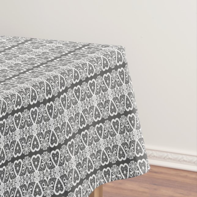 Mantel Patrón de encaje gris y blanco (In Situ)