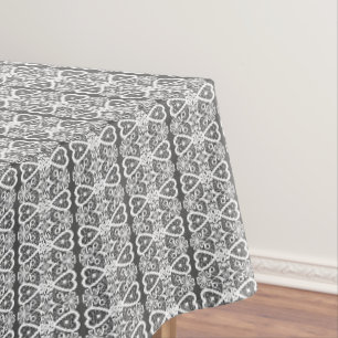 Mantel Patrón de encaje gris y blanco