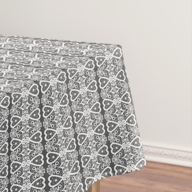 Mantel Patrón de encaje gris y blanco (In Situ)