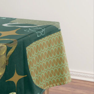 Mantel Patrón de enseñanza verde de mediados del siglo
