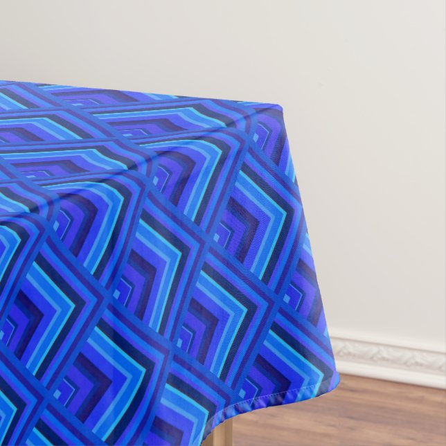 Mantel Patrón de escala de franjas azules (In Situ)