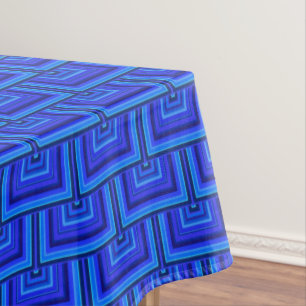 Mantel Patrón de escalas cuadradas de franjas azules