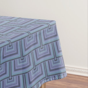 Mantel Patrón de escalas cuadradas de rayas azules grises