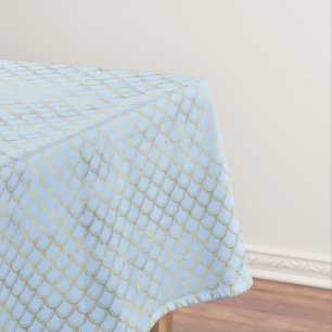 Mantel Patrón de escalas de la sirena azul de oro moderno