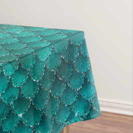 Mantel Patrón de escamas de sirena glamour con ombre teal