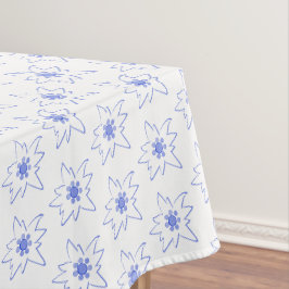 Mantel Patrón de esquema Edelweiss azul y blanco