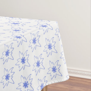 Mantel Patrón de esquema Edelweiss azul y blanco
