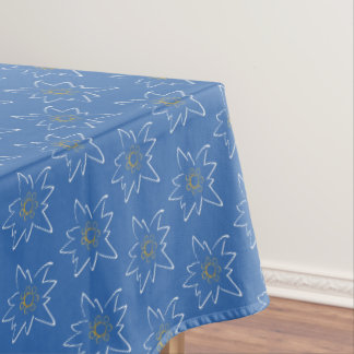 Mantel Patrón de esquema Edelweiss blanco Azul