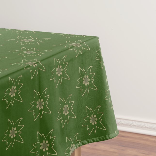 Mantel Patrón de esquema Edelweiss verde y tan delgado  (In Situ)