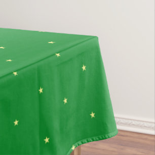 Mantel Patrón de estrella amarilla sobre verde