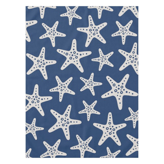 Mantel Patrón de Estrella de Mar Azul (Anverso)