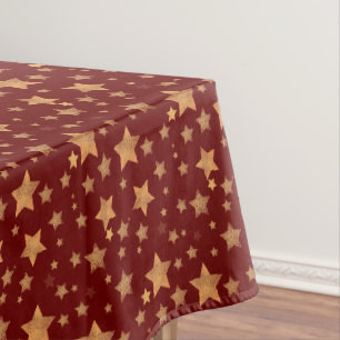 Mantel Patrón de estrellas de oro rojo elegante Navidad v