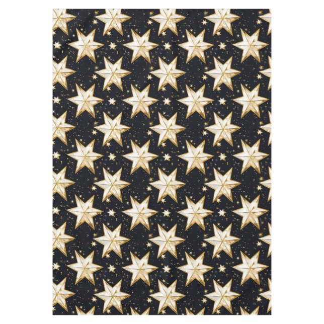 Mantel patrón de estrellas doradas (Anverso)