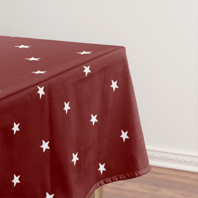 Mantel Patrón de estrellas festivas granate oscuro rojo b (In Situ)