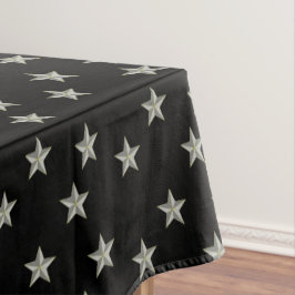 Mantel Patrón de estrellas grises en negro