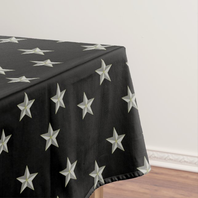 Mantel Patrón de estrellas grises en negro (In Situ)