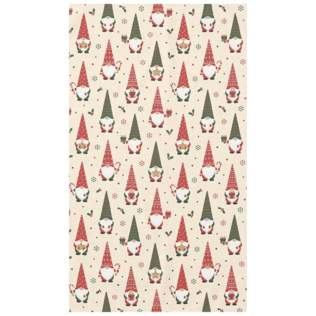 Mantel Patrón de fiesta de gnomos de Navidad (Anverso)