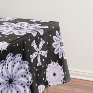 Mantel Patrón de flor azul oscuro abstracto