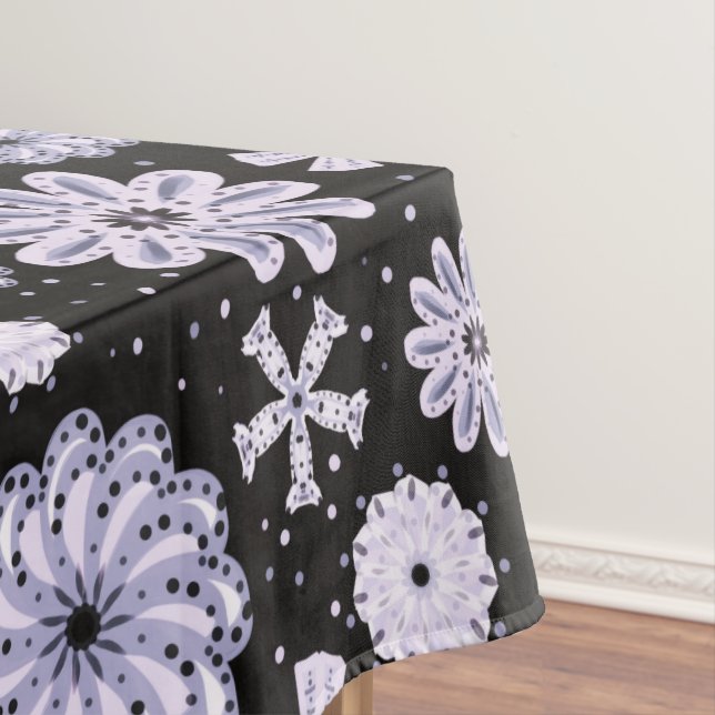 Mantel Patrón de flor azul oscuro abstracto (In Situ)