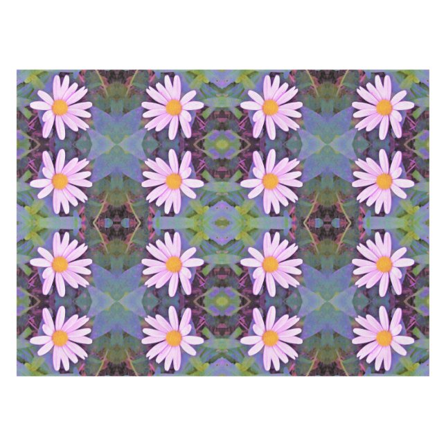 Mantel Patrón de flor de margarita rosa retro (Frente (Horizontal))