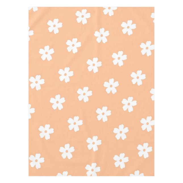 Mantel Patrón de flor hippie blanco (Anverso)