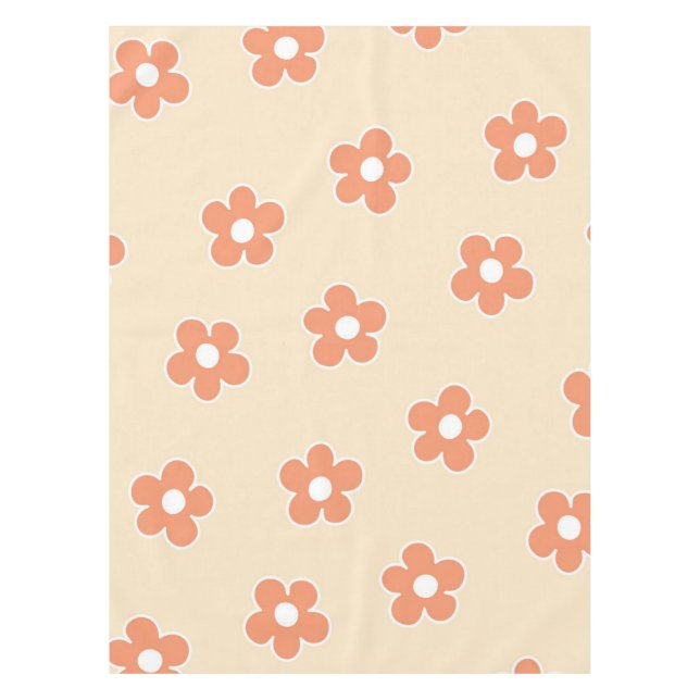 Mantel Patrón de flor hippie blanco (Anverso)