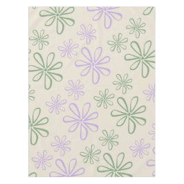 Mantel Patrón de flor pequeño verde púrpura retro