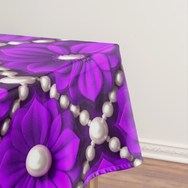 Mantel Patrón de Flor Púrpura con Perlas (In Situ)