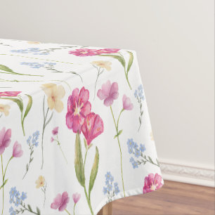 Mantel Patrón de flor silvestre rosa