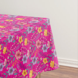 Mantel Patrón de flor silvestre simple rosa
