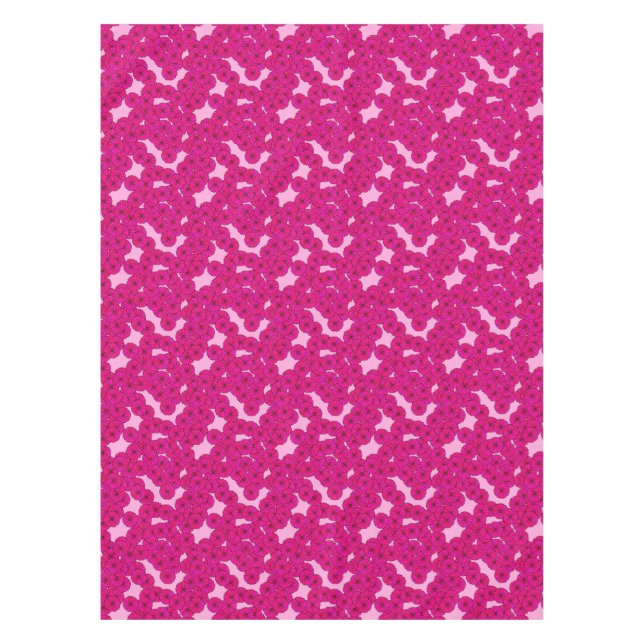 Mantel Patrón de flores Art Deco - magenta sobre rosa (Anverso)