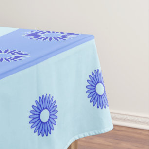 Mantel Patrón de flores azul claro azul oscuro