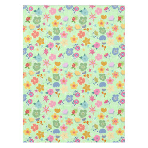 Mantel Patrón de flores boho B01.w LGreen BG