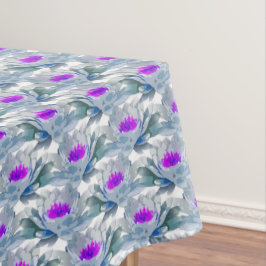 Mantel Patrón de flores grises y púrpuras