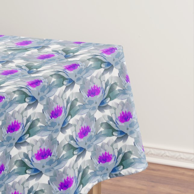 Mantel Patrón de flores grises y púrpuras (In Situ)