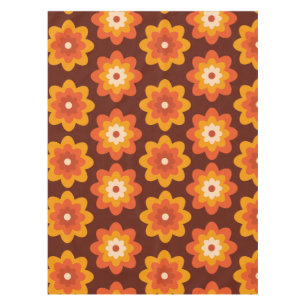 Mantel Patrón de flores naranja boho hippie retro groovy 