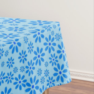 Mantel Patrón de flores pequeñas.Azul 02.b LBlue BG
